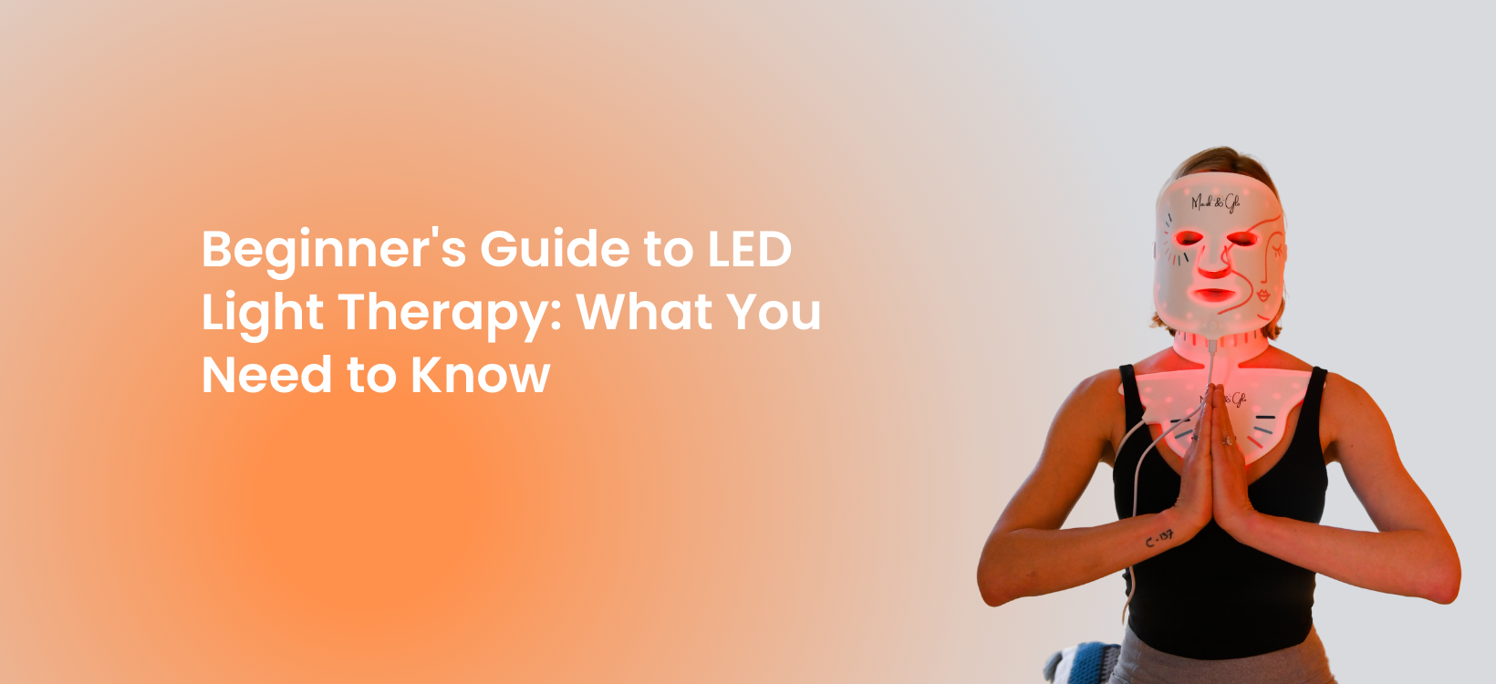 Person using LED light therapy mask for skincare, featured in a beginner's guide to LED light therapy covering benefits and usage.