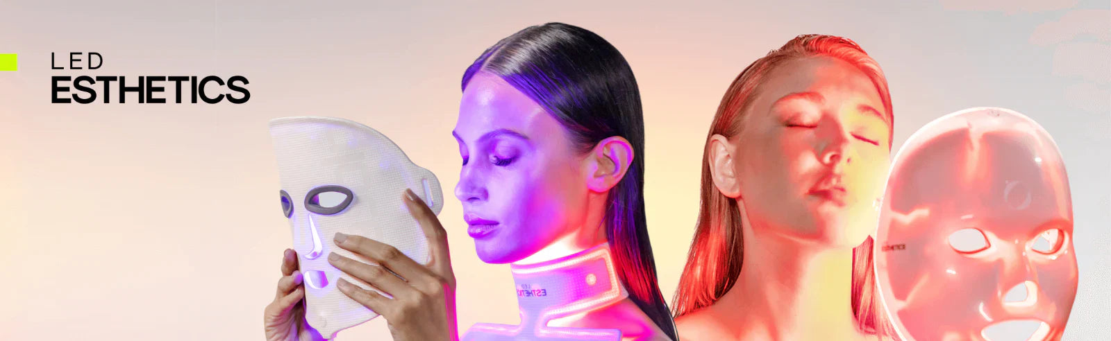 LED Esthetics red light therapy masks and devices for skincare rejuvenation.